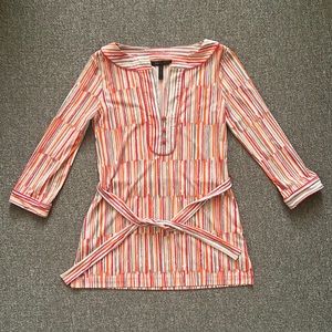 BCBGMaxazria Womens Print Top Jersey Top Multicolor Vacation Top Size XS